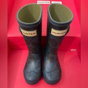 HUNTER Kids Toddler Leaf Print Rain Boot